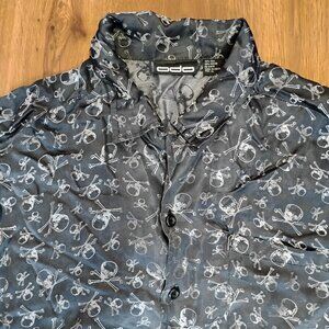 Vintage Y2K ODO Skulls Silk Button Shirt